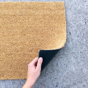 mini face doormat . small welcome mat . coir mat . mini doormat . funny doormat . housewarming gift . bridesmaid gift . wedding gift image 2
