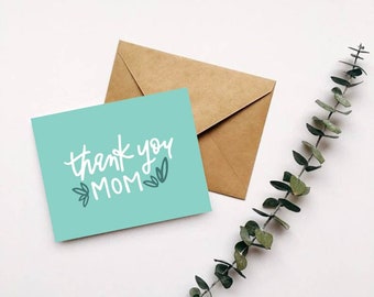 mothers day card . thank you mom note card . mother's day greeting card . happy mother's day card . blank mothers day card . card for mom