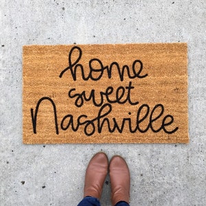 custom city welcome mat . custom state doormat . personalized doormat . custom wedding gift . home sweet home doormat . housewarming gift image 5