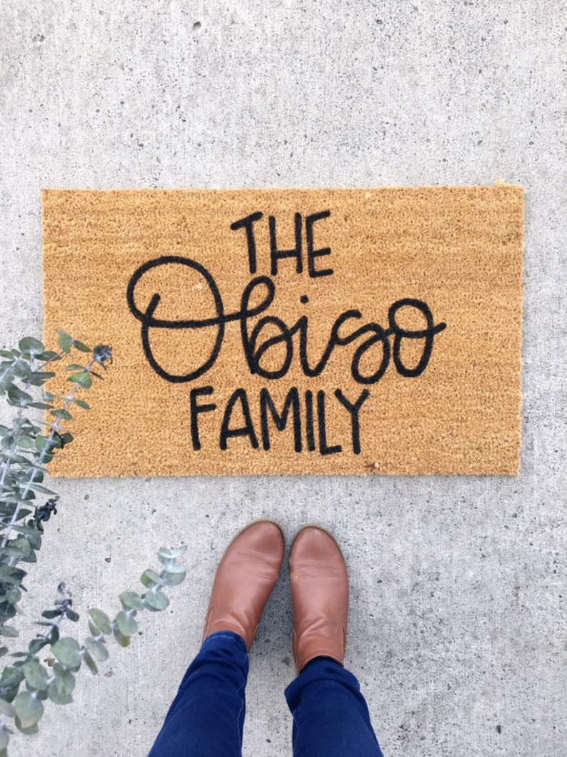 Custom Family Name Doormat . Wedding Gift . Personalized Etsy