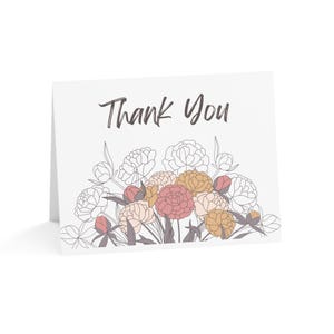 Tarjeta de agradecimiento con escritura elegante: diseño floral