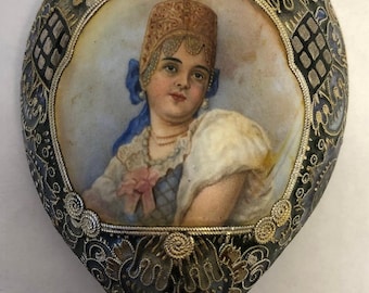 Antike russische Silber Cloisonne und bildhafter Emaillelöffel von Feodor Ruckert.