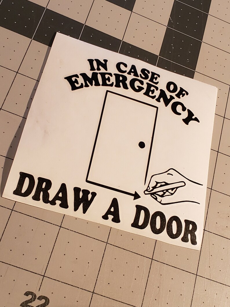 In Case of Emergency Draw A Door Beetlejuice Vinyl Decal Etsy