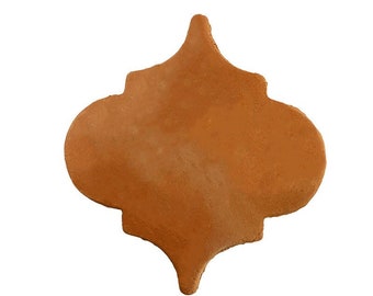 Natural Terracotta Arabesque, 9" x 9 1/2" x 3/4", SAMPLE