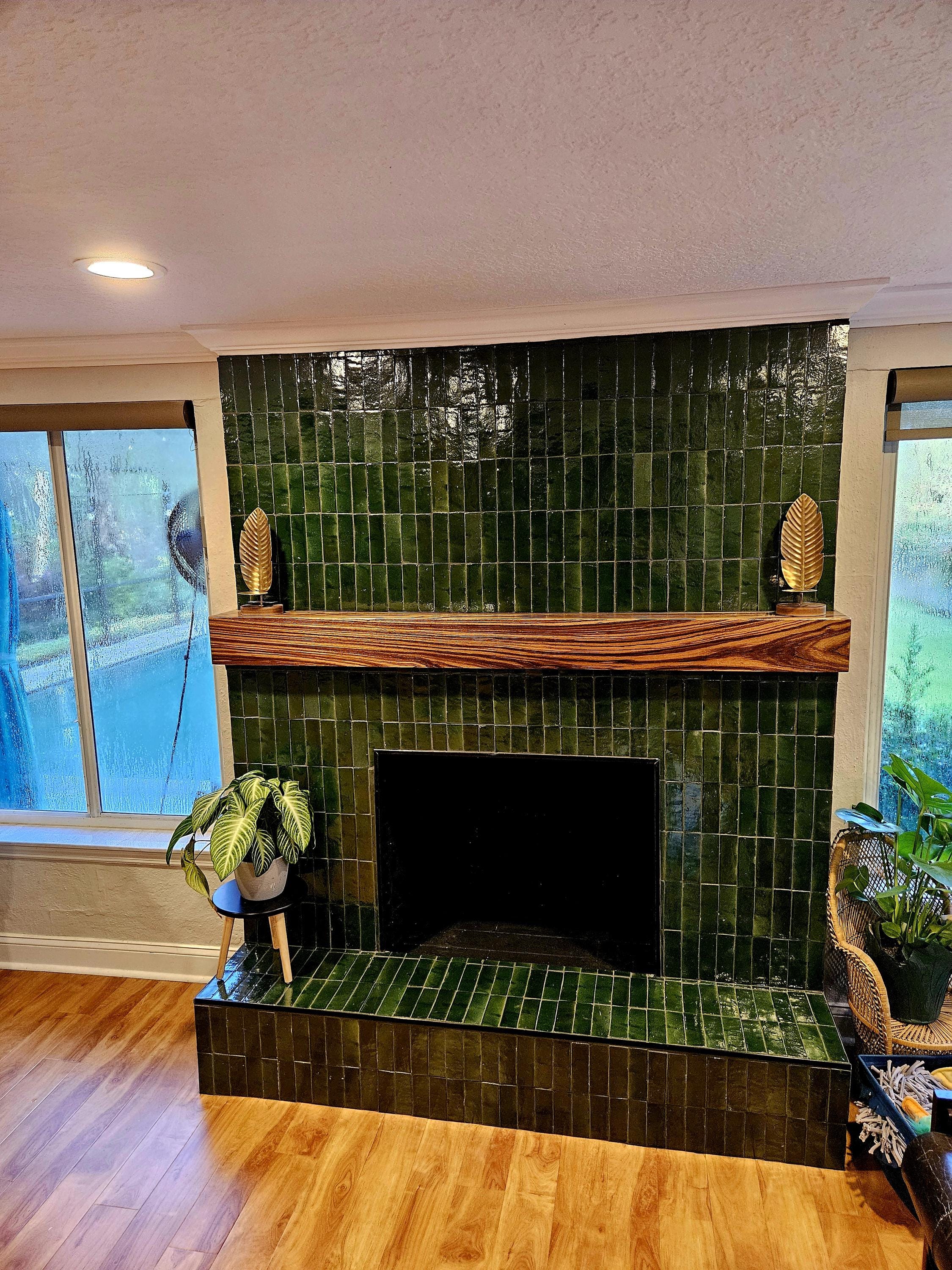 エメトセルク Handmade Moroccan Zellige Tile 2''x6'' Bejmat in Hunter Green - Etsy