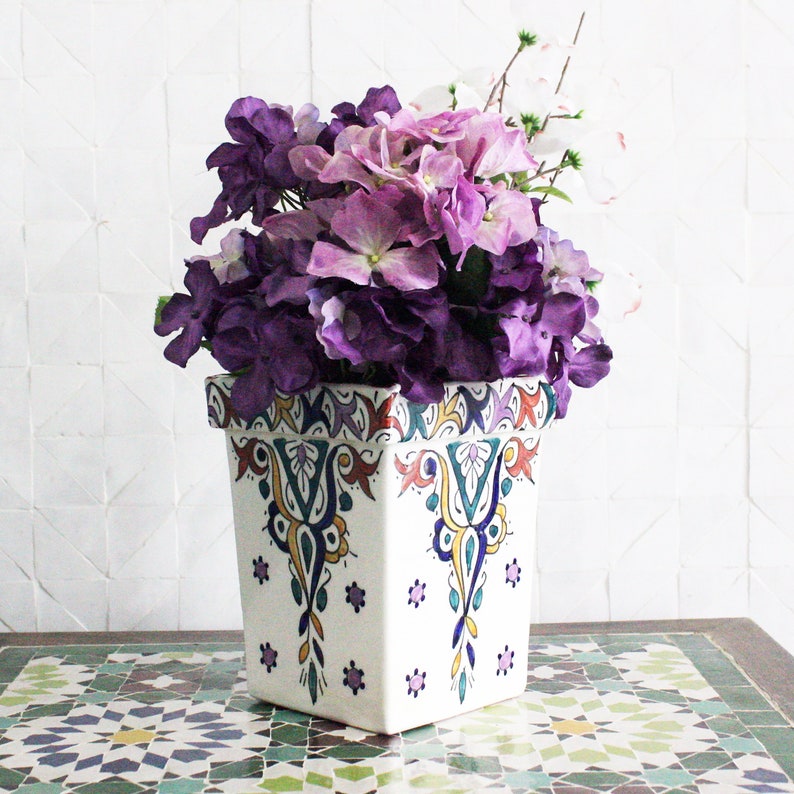 Handmade Moroccan Vase with Vivid colors