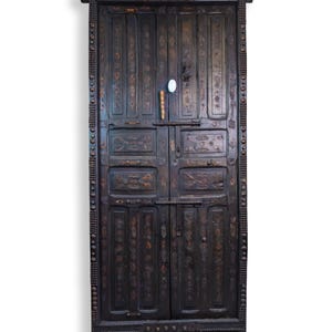Vintage Moroccan Berber Style Hand-Carved Door