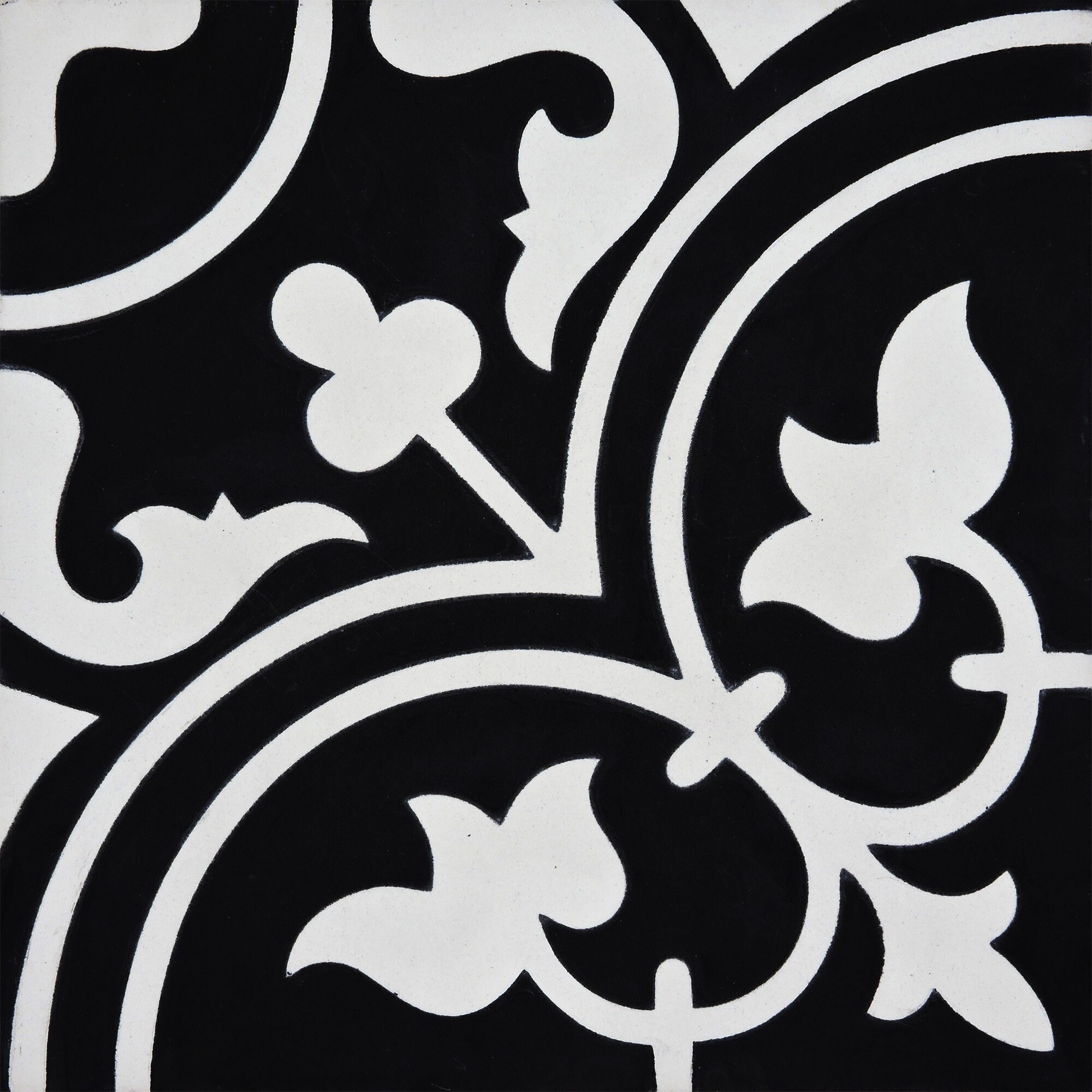 Moroccan Handmade Cement Tile. 8inch X 8 Inch Floor & Wall Agadir Blue, Black, And White Tile, Tiles - Canada