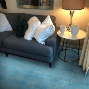 Handmade 4x4-in Moroccan Zellige Solid Color Powder Blue