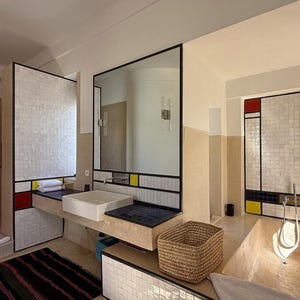 Contemporary Zellige Panels, 12&quot; X 12&quot; X 1/2&quot;, Squares in Off-White
