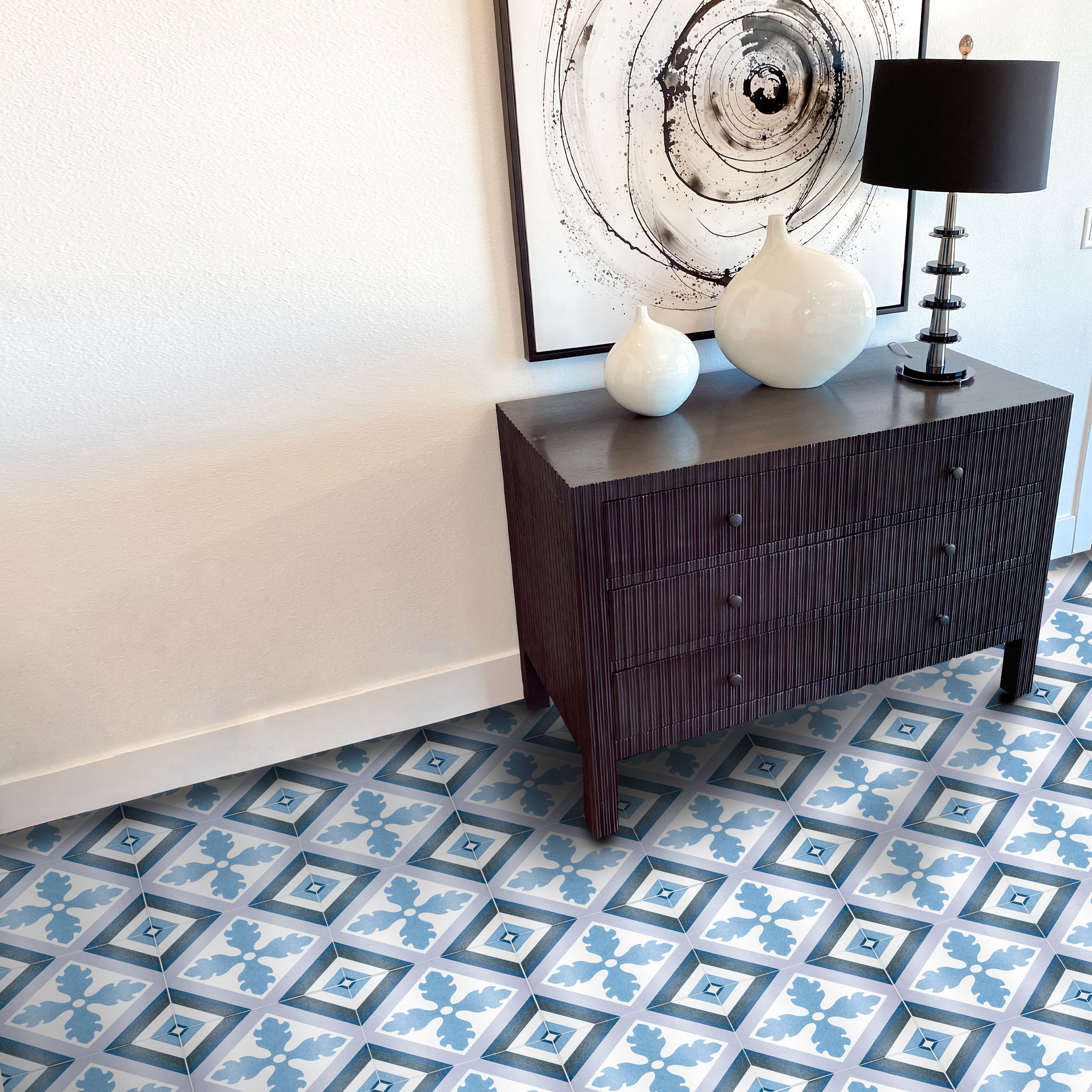 Avila 10 X 10 Ceramic Tile for Floor/wall in Blues and Dark - Etsy