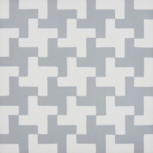Moroccan Handmade Cement Tile. 8inch x 8-inch Floor & Wall Souss Grey and White, Sample