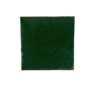 Moroccan Zellige Mosaic Tile, 4x4in. Floor & Wall Solid Color Dark Green, Sample