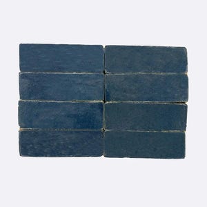 Moroccan Handmade 2x6 Solid Color Zellige Tile Marine Blue,SAMPLE