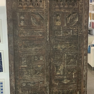 Handcrafted Moroccan Geometric Wood Door