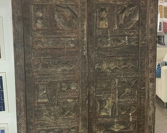 Handcrafted Moroccan Geometric Wood Door
