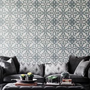 Moroccan Handmade Cement Tile. 8inch x 8 inch Floor & Wall Meknes Green and White Encaustic tile