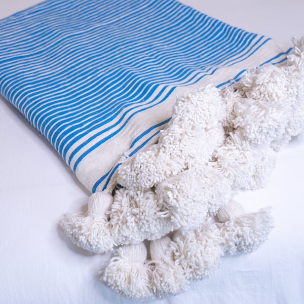 Moroccan Pom Pom Blanket Etsy