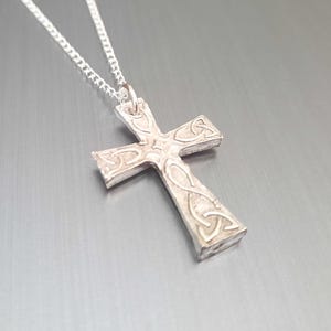 Handcrafted Sterling Silver Celtic Knot Cross Pendant Necklace