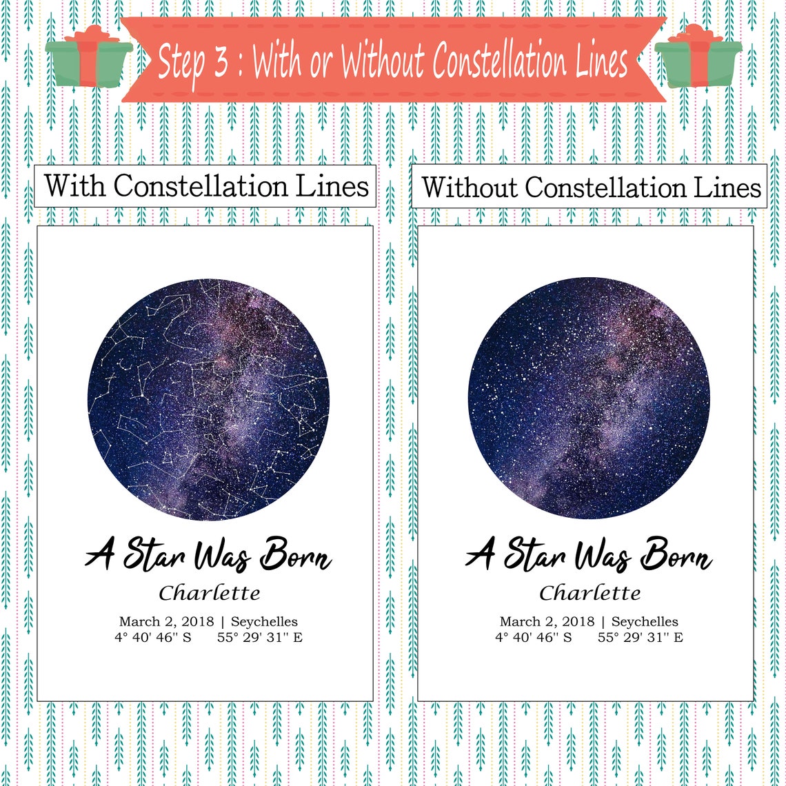 birthday constellation date view skychart