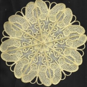 Butterfly free standing lace doily. Machine embroidery design