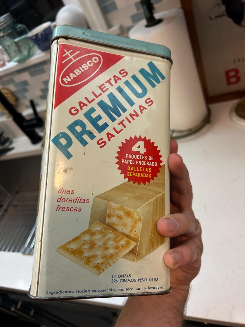 Rectangular Saltines Vintage 1969 Nabisco Saltine Cracker Tin - 14 Oz Mid-century Kitchen ...