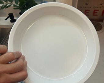 Vintage All-White CorningWare P-309 Pie Plate – 9 Inch Pyroceram Baking Dish – Made in USA