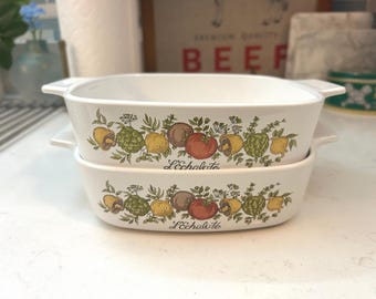 Vintage Corning Ware Spice of Life A-1-B Casserole Dishes - 1 Quart - L'Echalote Pattern