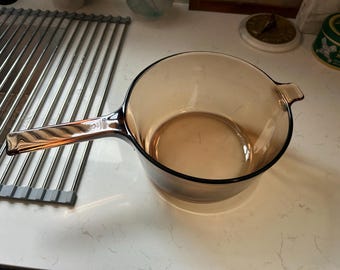 Vintage Visions by Corning 2.5L Amber Glass Saucepan (No Lid) – Made in USA