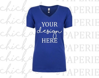Download Free Womens Royal Blue T-Shirt Mock Up/Mockup • Next Level • Next Level 1540 • N1540 • Mock Up/Mockup Flat Lay • Shirt Mock Up • TShirt Mockup PSD Template