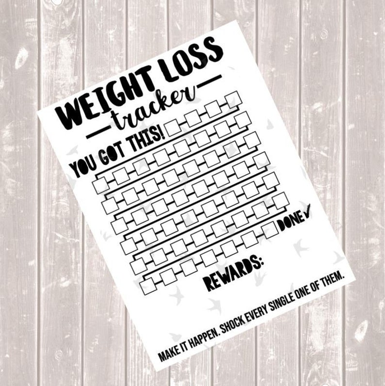 Weight Loss Tracker Printable Motivation Chart 50lb Weight - Etsy