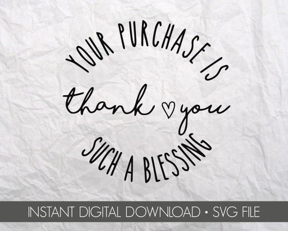 Thank You For Your Purchase svg Packaging Insert svg Thank ...