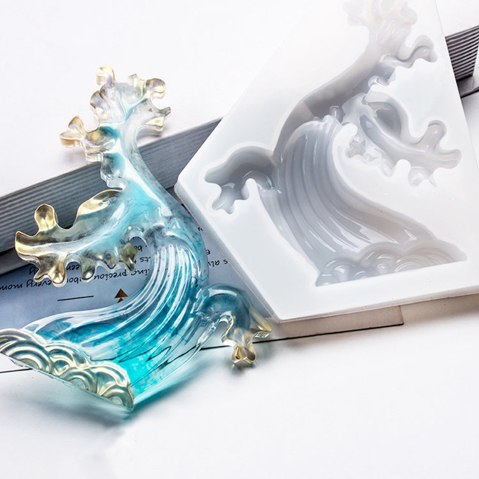 Sea Wave Silicone Molds UV Resin Epoxy Ocean Mould Creative Etsy