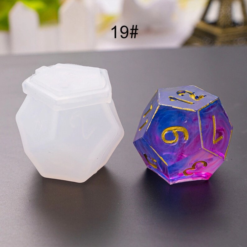 DND Dice Mold 19 Styles Polyhedral Dice Silicone UV Resin Etsy