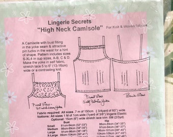 Lingerie Secrets High Neck Camisole Sewing PATTERN - Jan Bones - Excellence in Sewing - Sizes: S - 4XL (Bust 32" - 53")