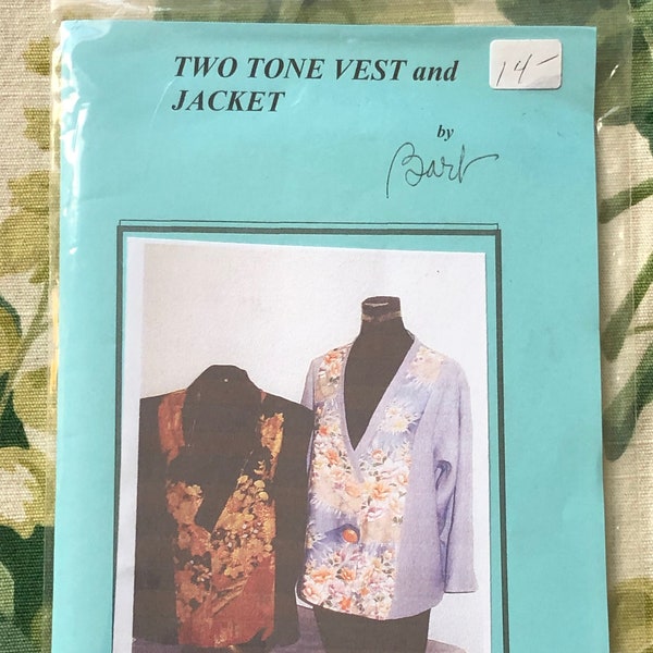 Two Tone Vest and Jacket Pattern by Barb - Barb Callahan - Barb Originals - Sewing PATTERN - Sizes: S (8-12), M - L (14-16), XL (18-22)