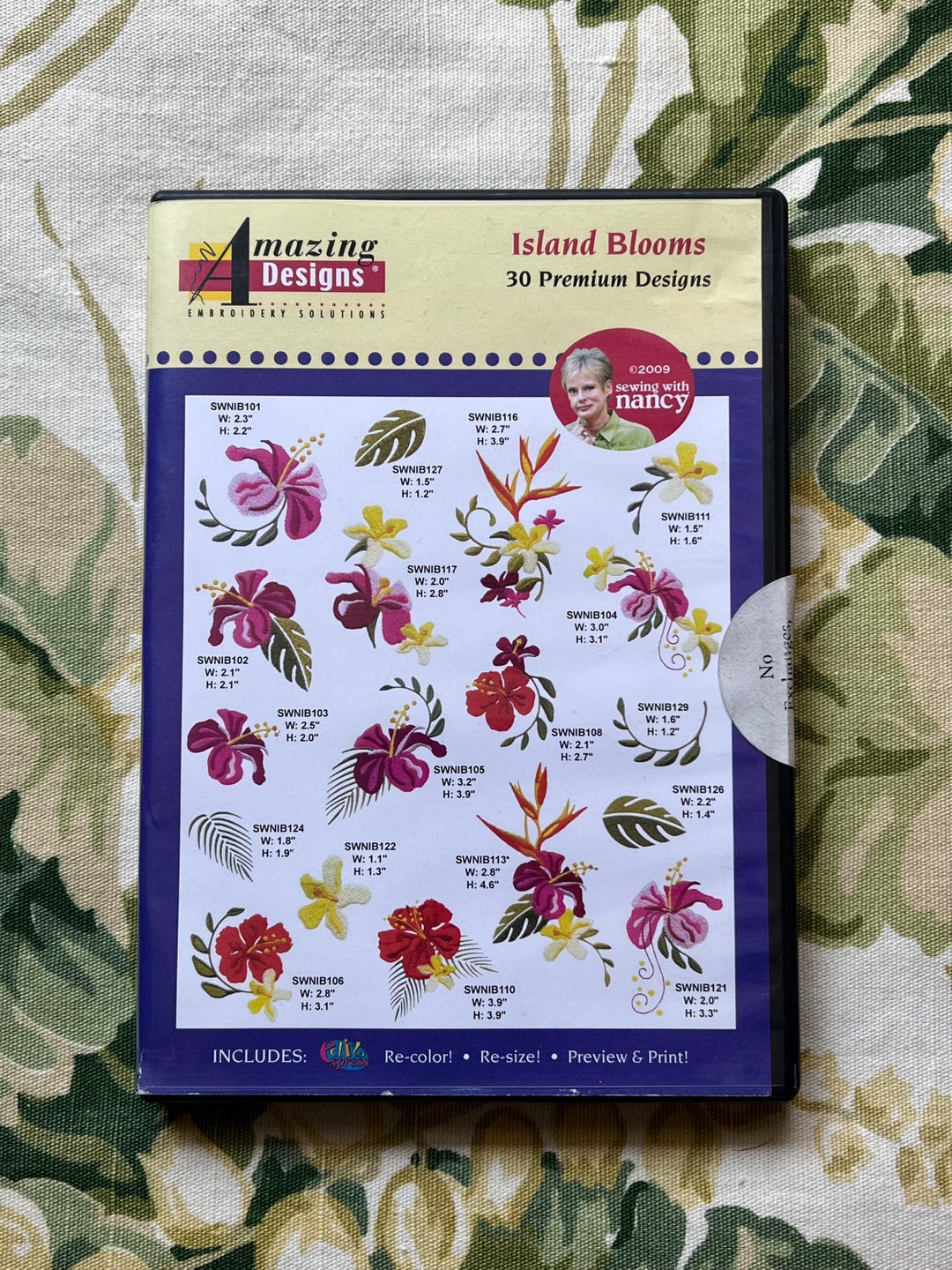 Embroidery Machine Designs CD - Island Blooms From Amazing Designs, 30 ...