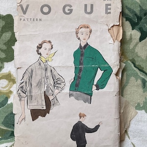 Vintage 1950s Vogue Sewing PATTERN 7794 - Misses&#39; JACKET - Size 14, Bust 32