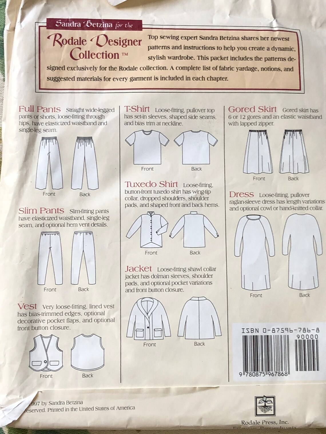 Rodale Designer Collection Sewing PATTERN Complete Wardrobe Etsy