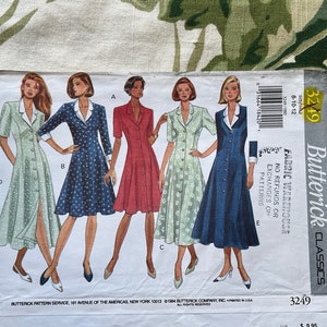 Vintage 1990s Butterick Sewing PATTERN 3249  Misses' Dress   Size:  8-10-12