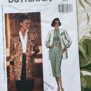 Vintage Butterick Sewing PATTERN 6513  Misses&#39; Jacket & Dress  Size 6-8-10   Bust  30.5-32.5&quot;   Waist 23-25&quot;  Hip 32.5-34.5&quot;