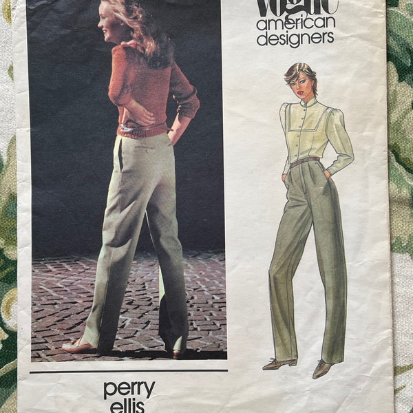 Vintage Vogue Sewing PATTERN 2677  Misses' Proportioned Pants  Size: 14  Waist 28" Hip 38"    Perry Ellis