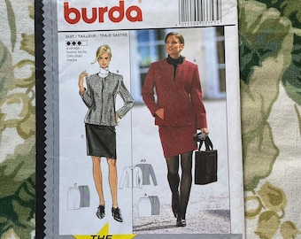 Vintage 1980s Burda Sewing PATTERN 3353  Misses' Suit (Jacket and Skirt)   Size:  8-18 included