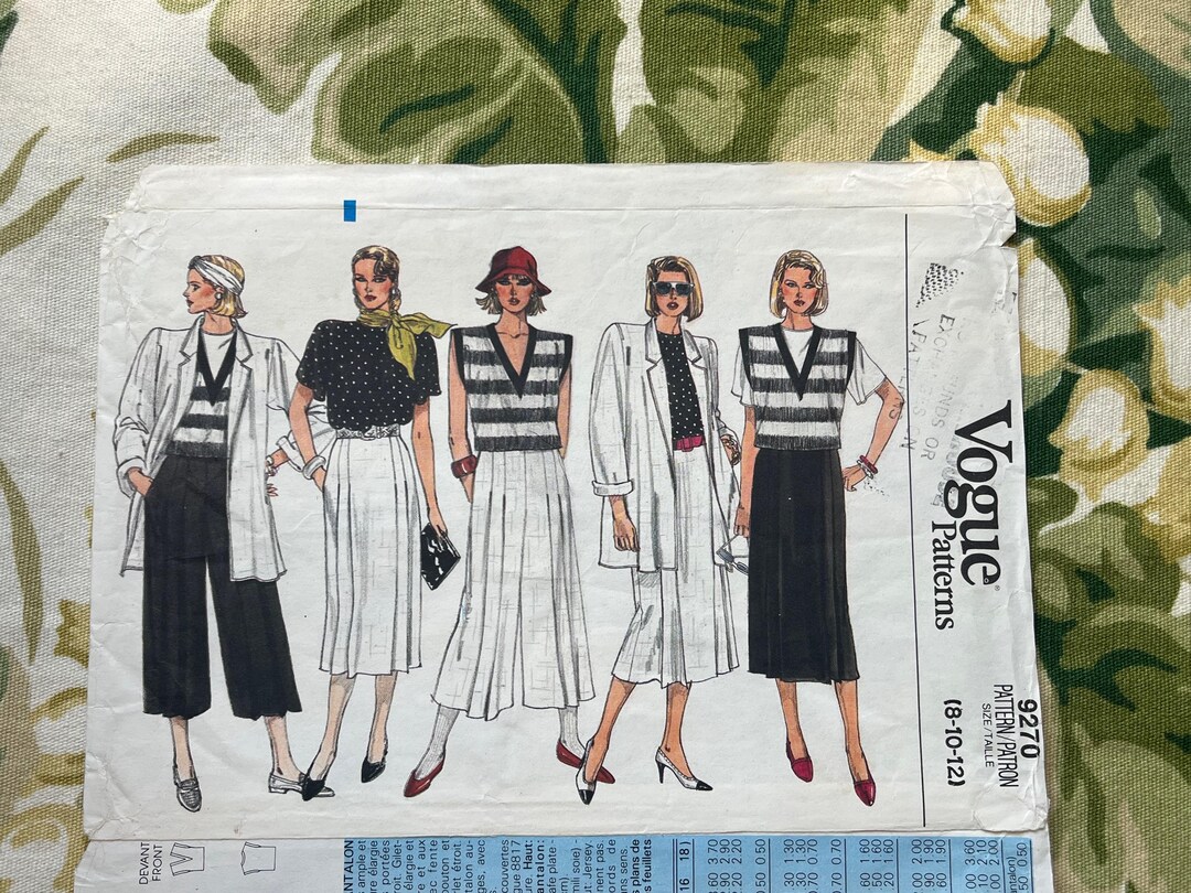 Vogue Sewing PATTERN 9270 Misses' Jacket, Vest, Top, Skirt and Pants ...