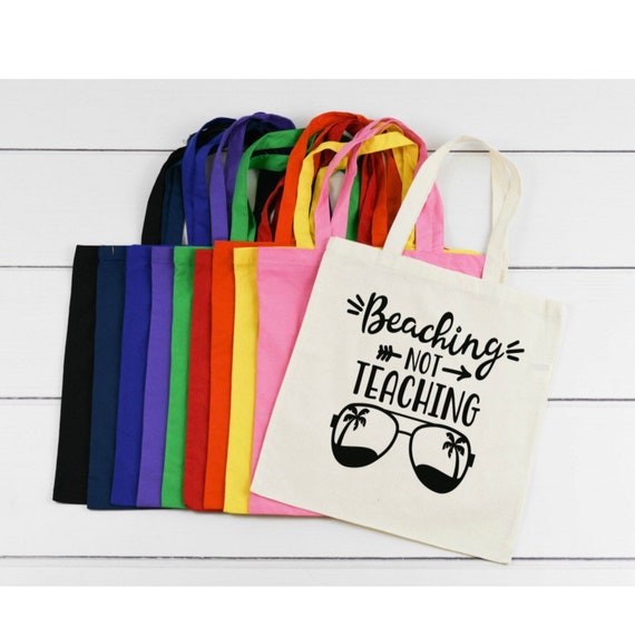 beaching not teaching tote