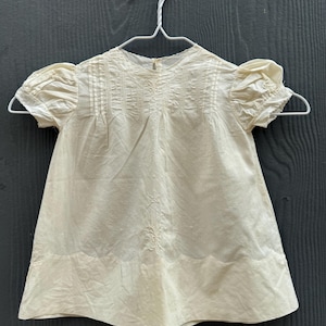 Vintage 1930s Off White Cotton Baby Dress