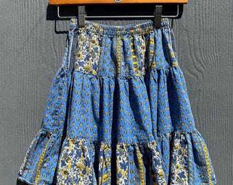 Vintage 70s French Colures du Provence Girls Skirt Size 10 yrs