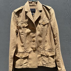 Vintage Y2K Banana Republic Tan Linen Blazer Size MD