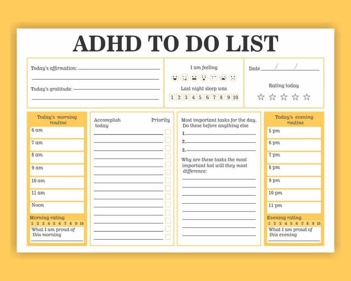 Adhd To Do List Template Free Adhd To Do List Template Free