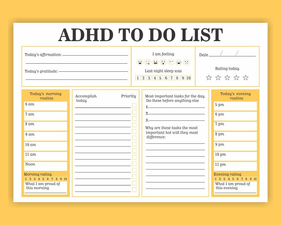 Goodnotes Planner Adhd to Do List Planner Printable Adhd Etsy UK
